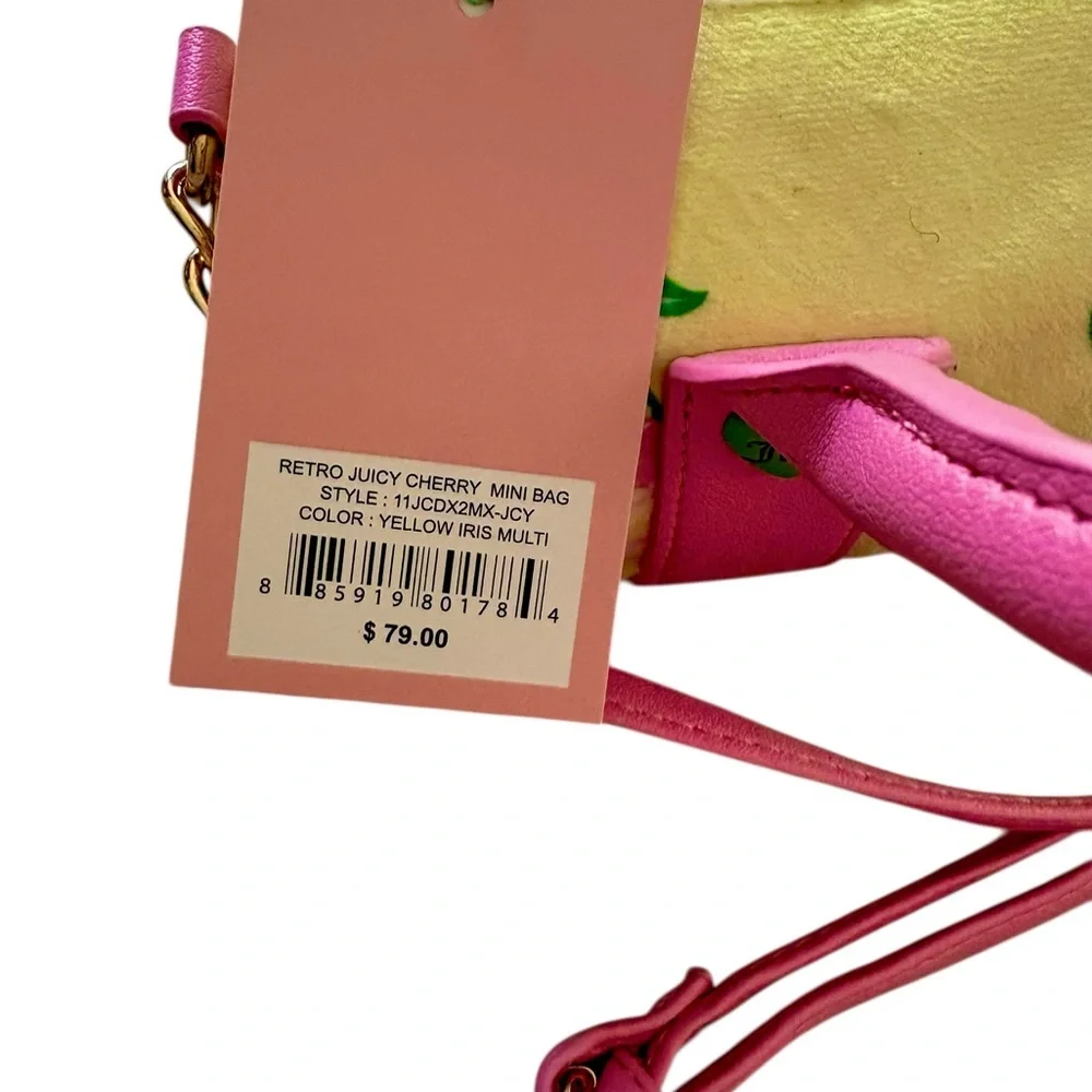 Juicy Couture Retro Cherry Gelato Mini Barrel Bag Set Yellow Coin Purse NWT✅